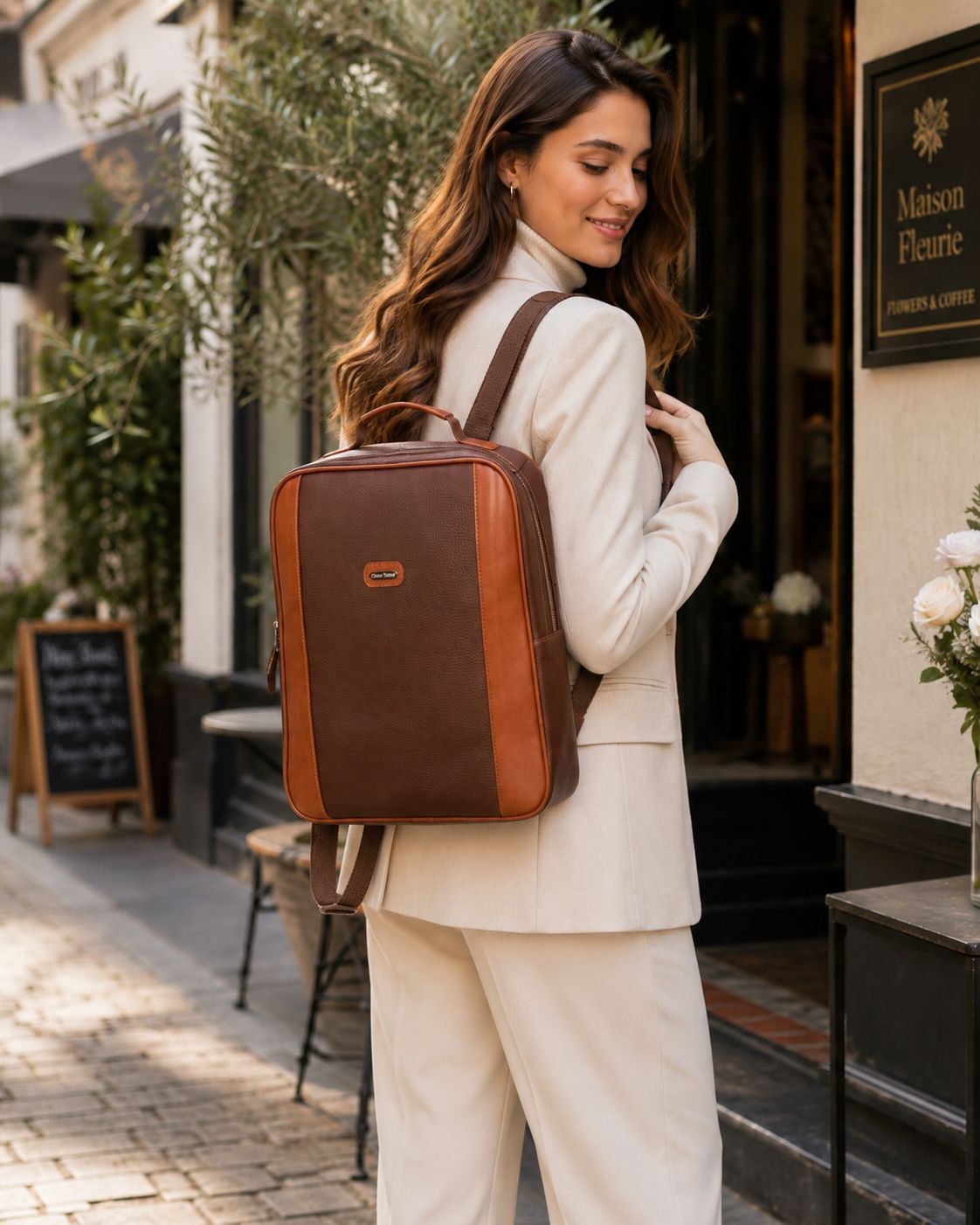 kahve Unisex Çok Yönlü Sırt ve Omuz Çantası