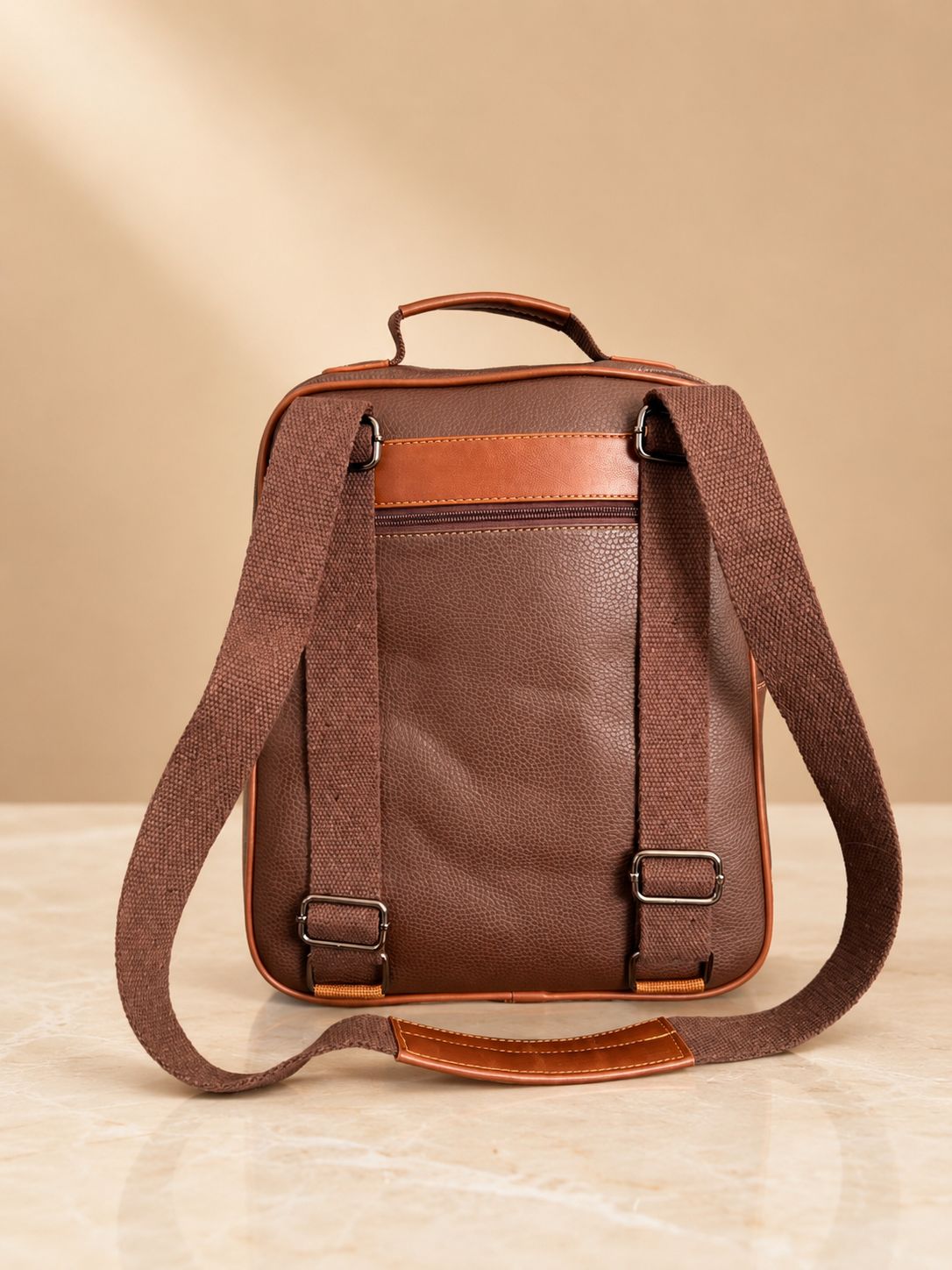 kahve Unisex Çok Yönlü Sırt ve Omuz Çantası görsel 5